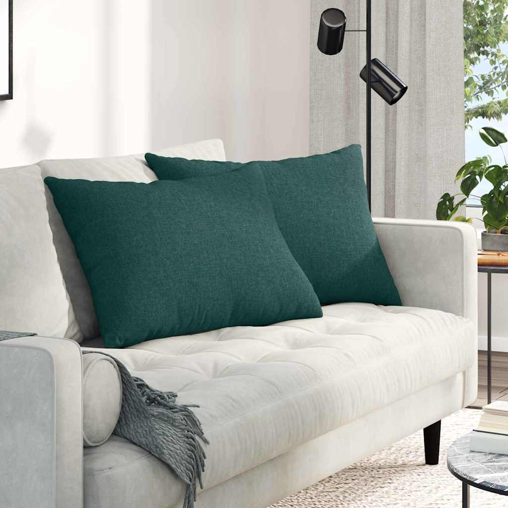Vidaxl sofa kussens 2 st stof donkergroen 70 x 50 cm