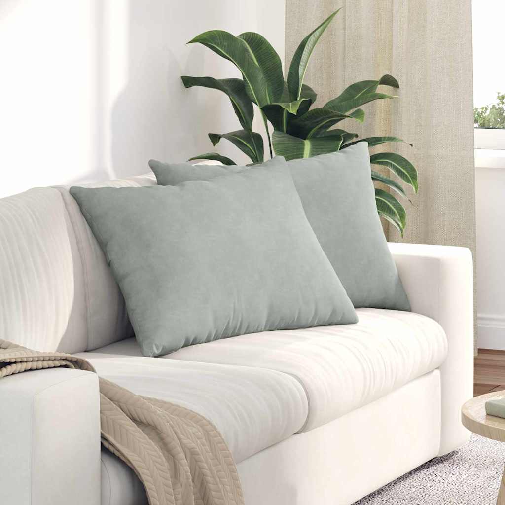 Vidaxl sofa kussens 2 st fluweel lichtgrijs 70 x 50 cm