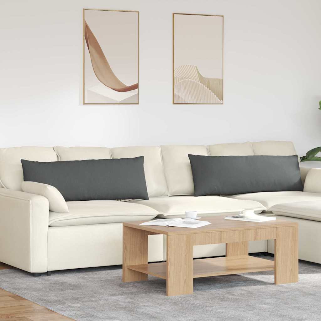 Vidaxl sofa kussens 2 st stof donkergrijs 120 x 40 cm