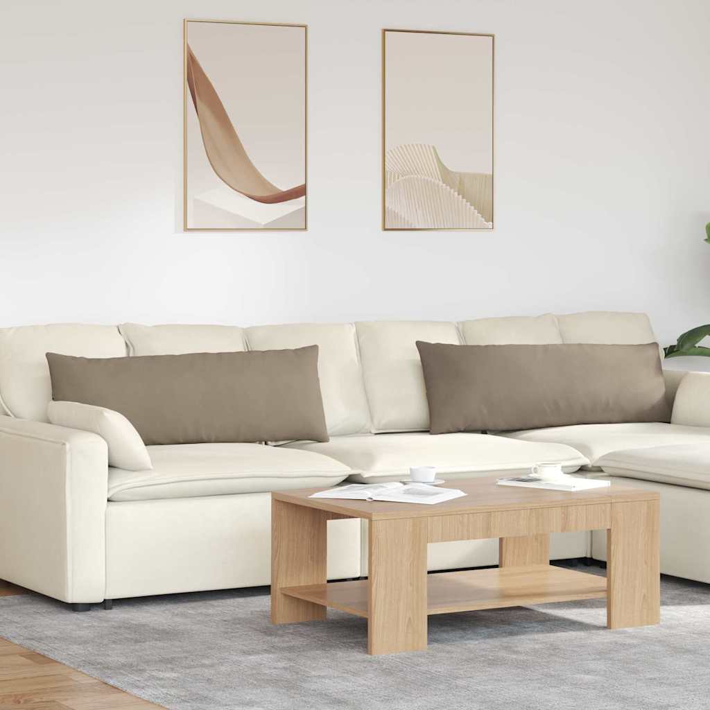Vidaxl sofa kussens 2 st stof taupe 120 x 40 cm