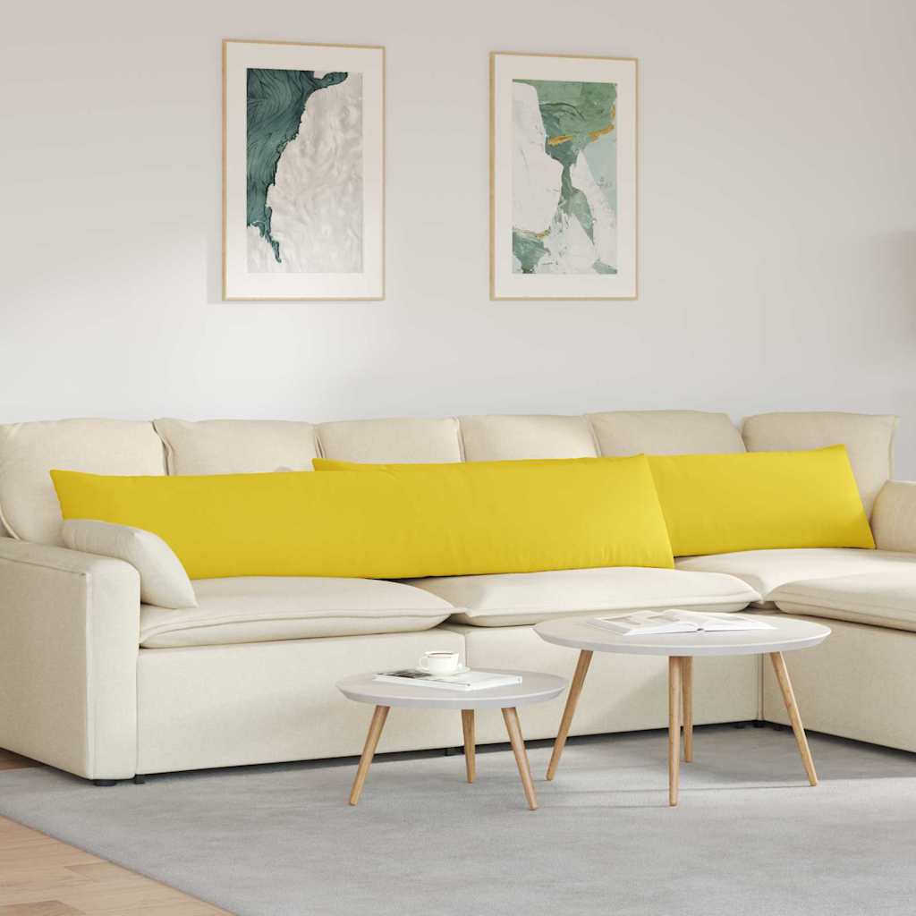 Vidaxl sofa kussens 2 st stof lichtgeel 200 x 40 cm