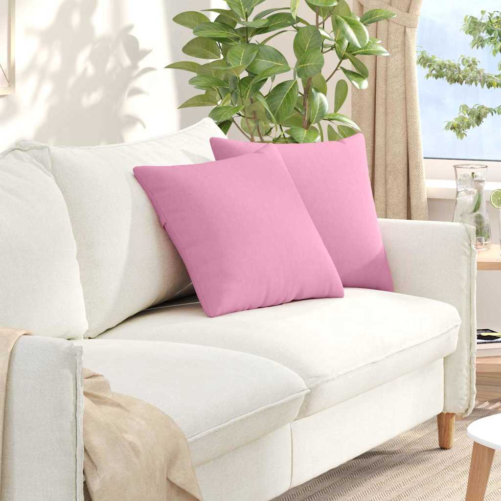 Vidaxl sofa kussens 2 pcs roze 45 x 45 cm stof