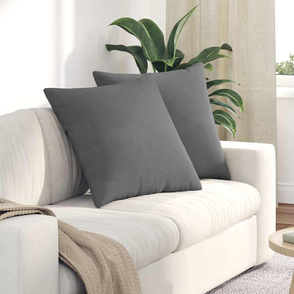Vidaxl sofa kussens 2 stuks donkergrijs 60 x 60 cm stof