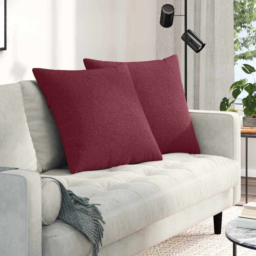 Vidaxl sofa kussens 2 st stof wijnrood 80 x 80 cm