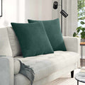 Vidaxl sofa kussens 2 stuks donkergroen 80 x 80 cm cordstof