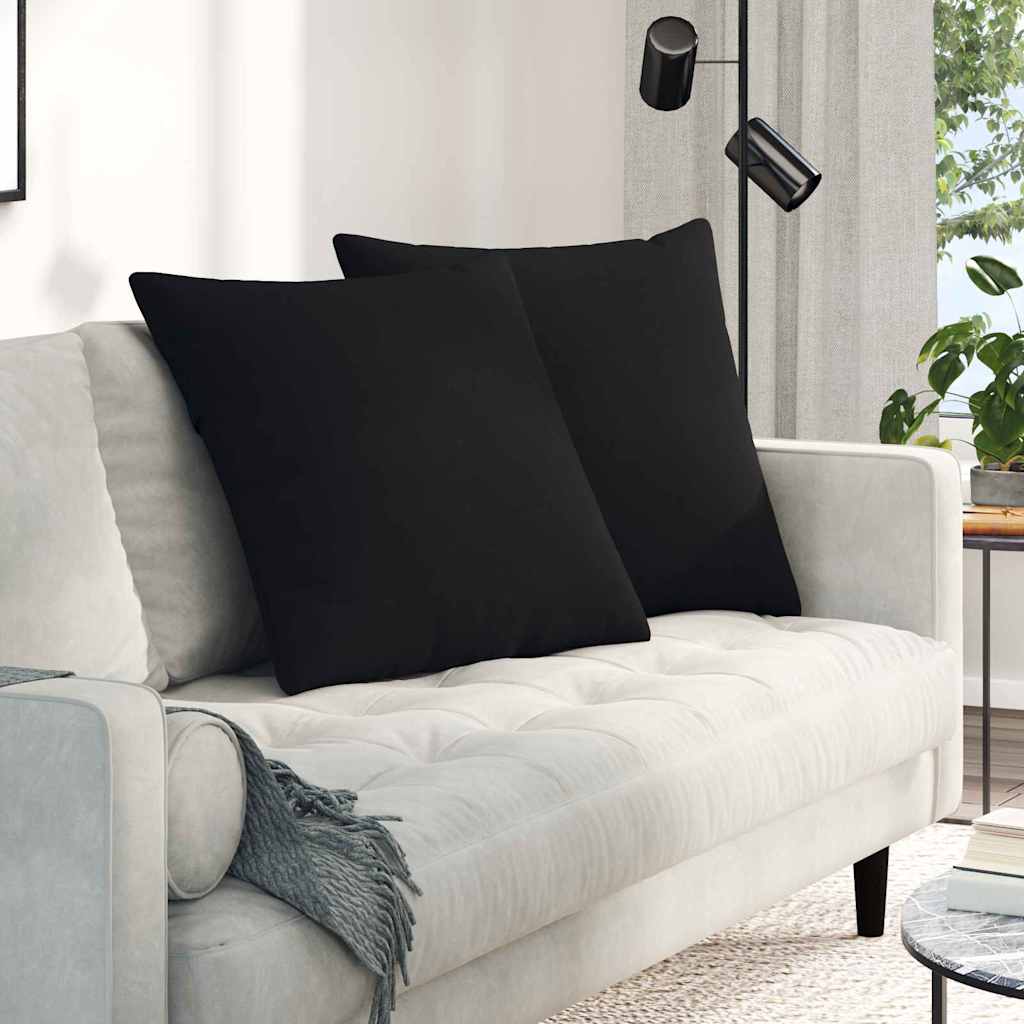 Vidaxl sofa kussens 2 st stof zwart 80 x 80 cm