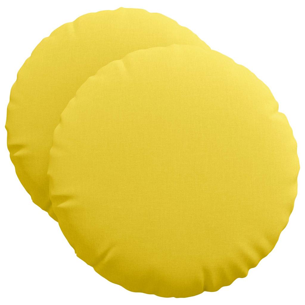 Vidaxl zitkussens 2 st stof lichtgeel dia. 50 x 19 cm