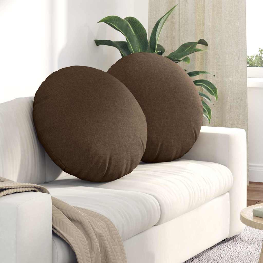 Vidaxl zitkussens 2 pcs bruin ø60 x 21 cm stof