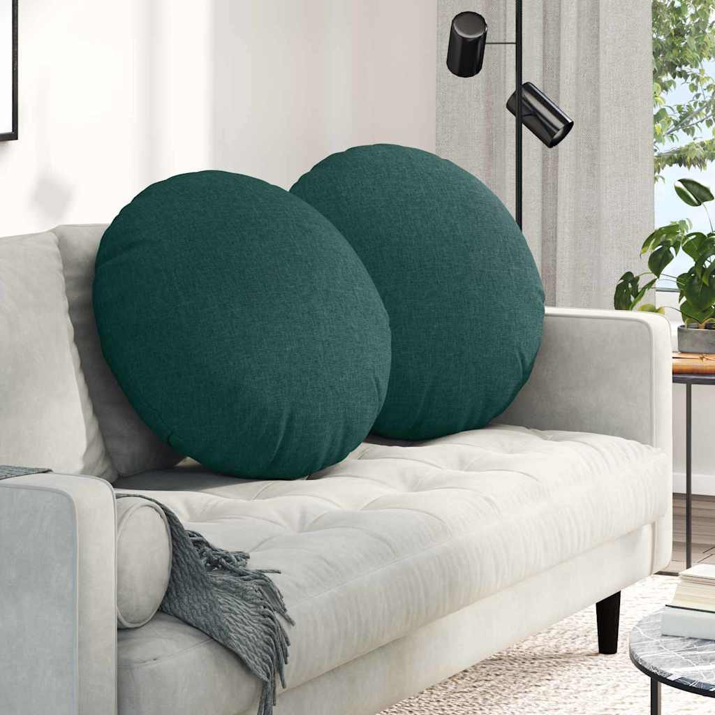 Vidaxl zitkussens 2 st stof donkergroen ø60 x 21 cm