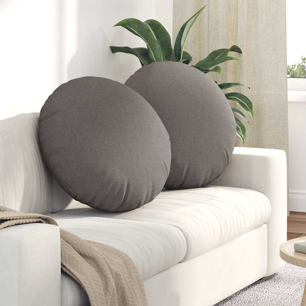 Vidaxl zitkussens 2 st stof taupe ø60 x 21 cm