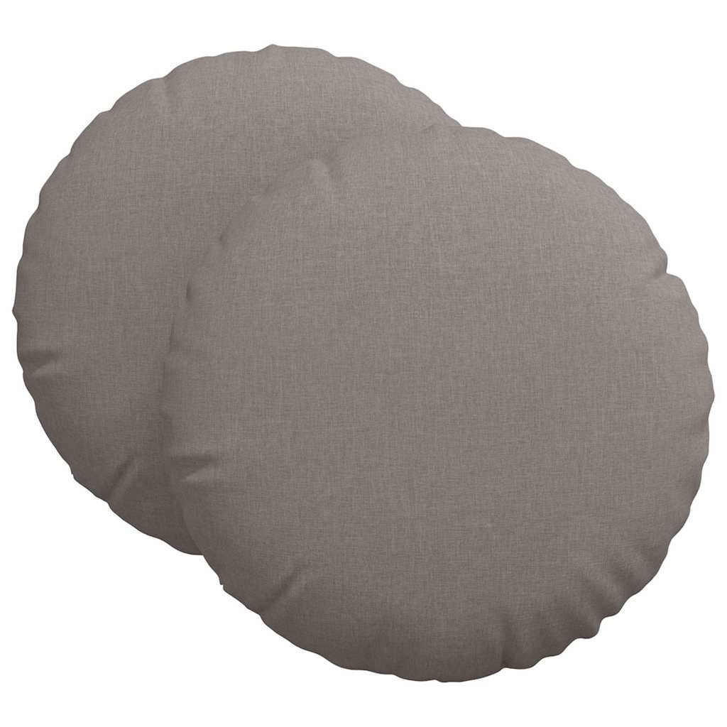 Vidaxl zitkussens 2 st stof taupe ø60 x 21 cm