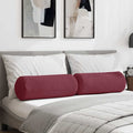 Vidaxl bolster kussens 2 stuks wijnrood ø 25 x 70 cm stof