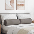 Vidaxl bolster kussens 2 stuks taupe ø 25 x 70 cm stof
