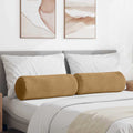 Vidaxl bolster kussens 2 stuks bruin ø 25 x 70 cm cordstof