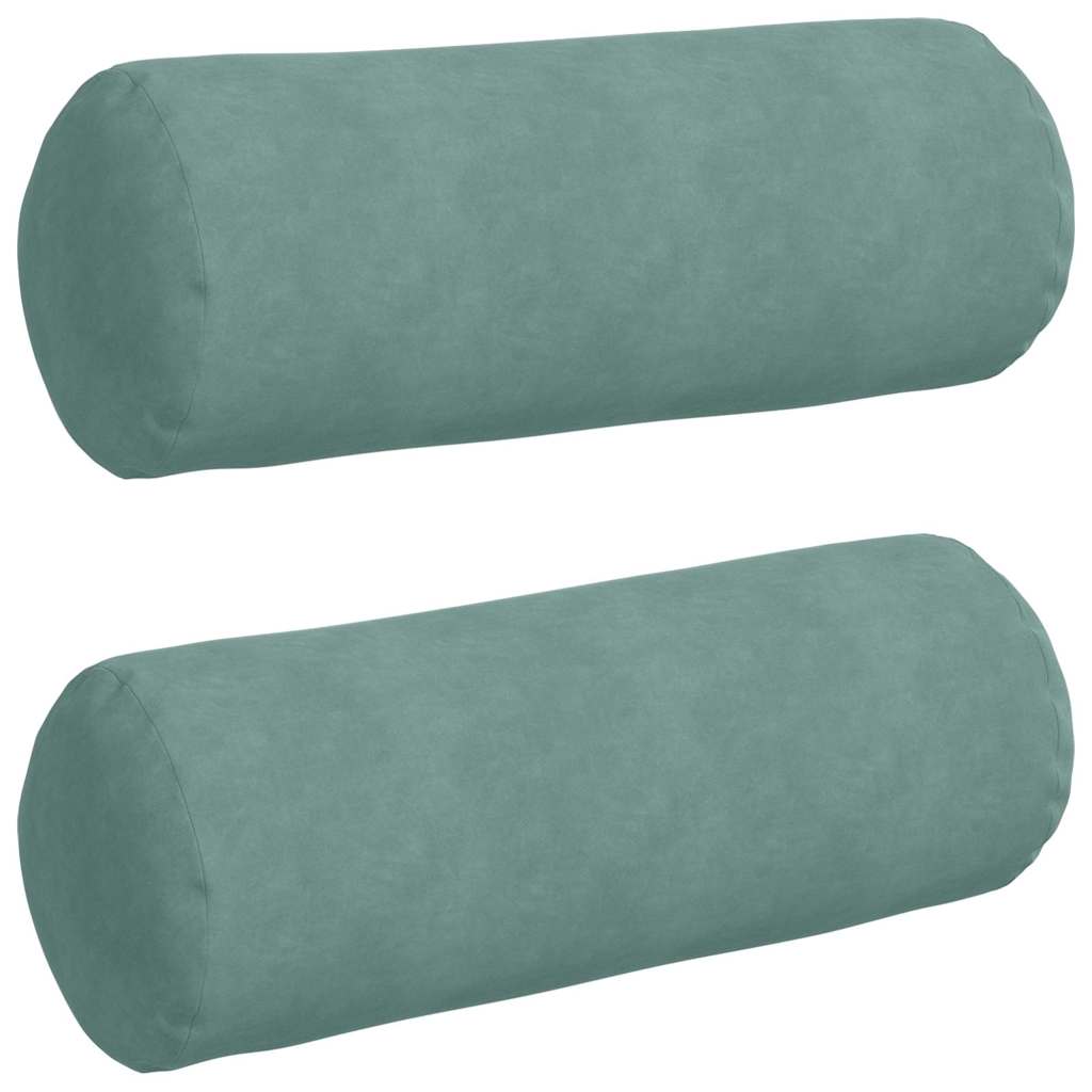 Vidaxl bolster kussens 2 stuks zeegroen ø 25 x 70 cm cordstof