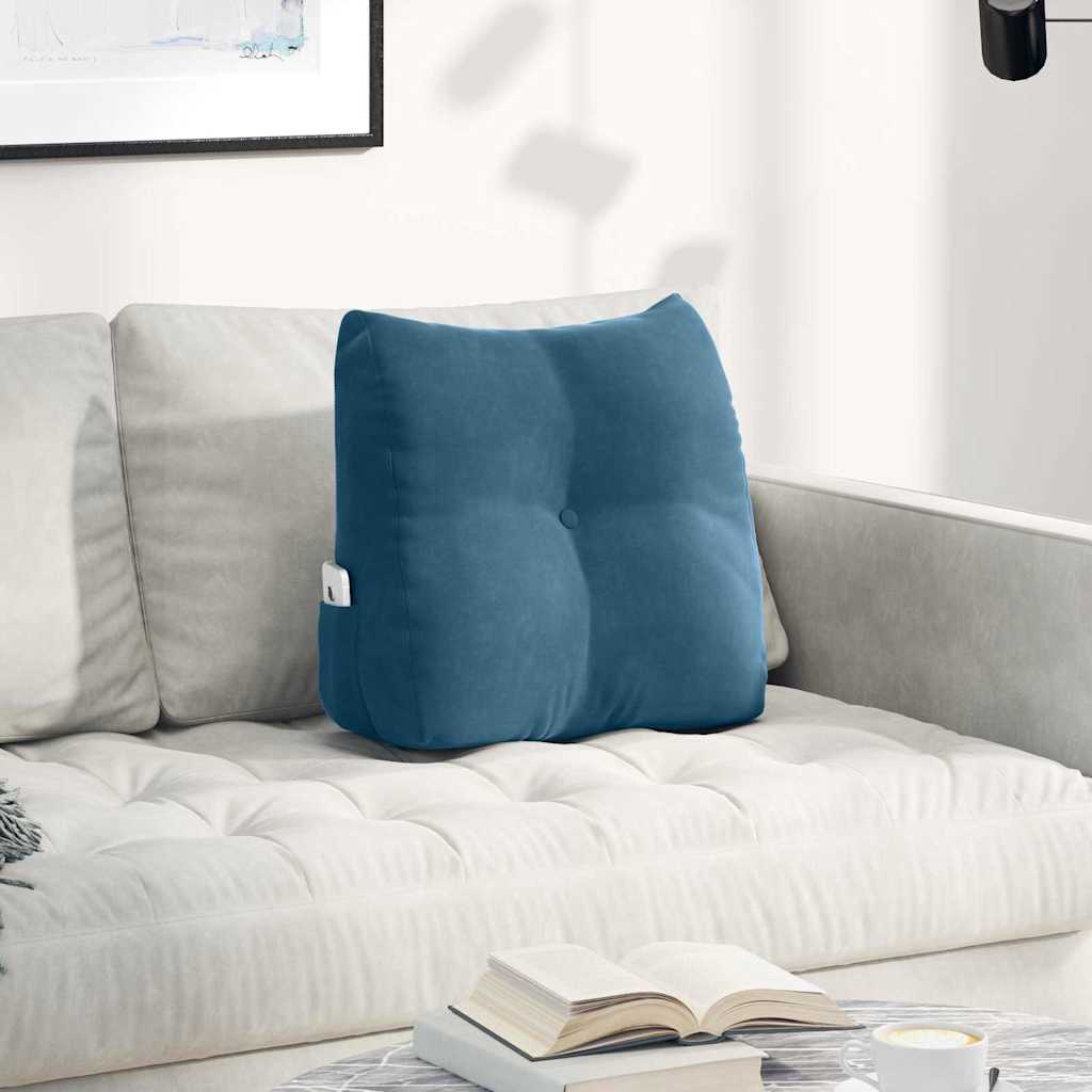 Vidaxl rugkussen blauw 45 x 50 x 24 cm fluweel