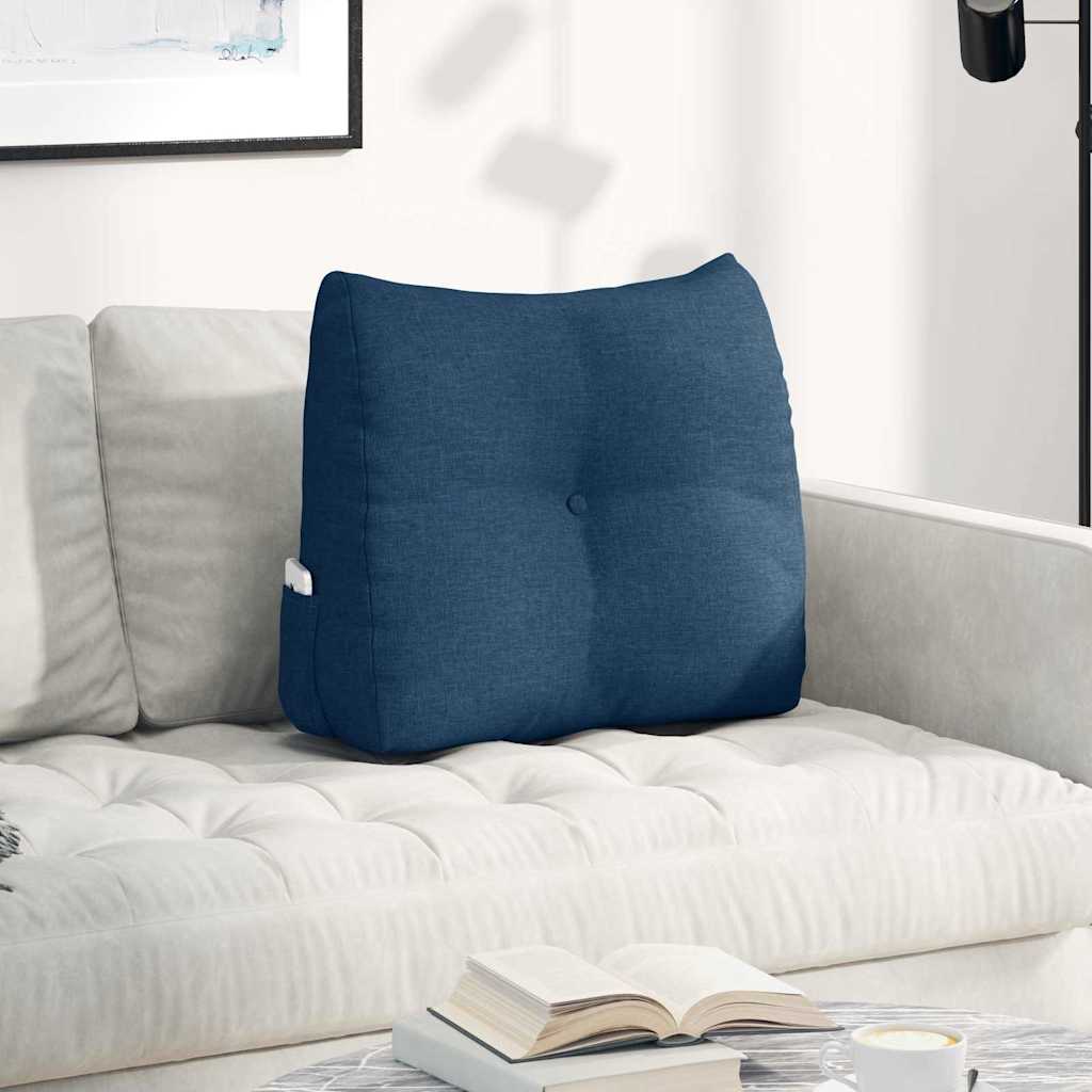 Vidaxl rugkussen blauw 60 x 50 x 24 cm stof