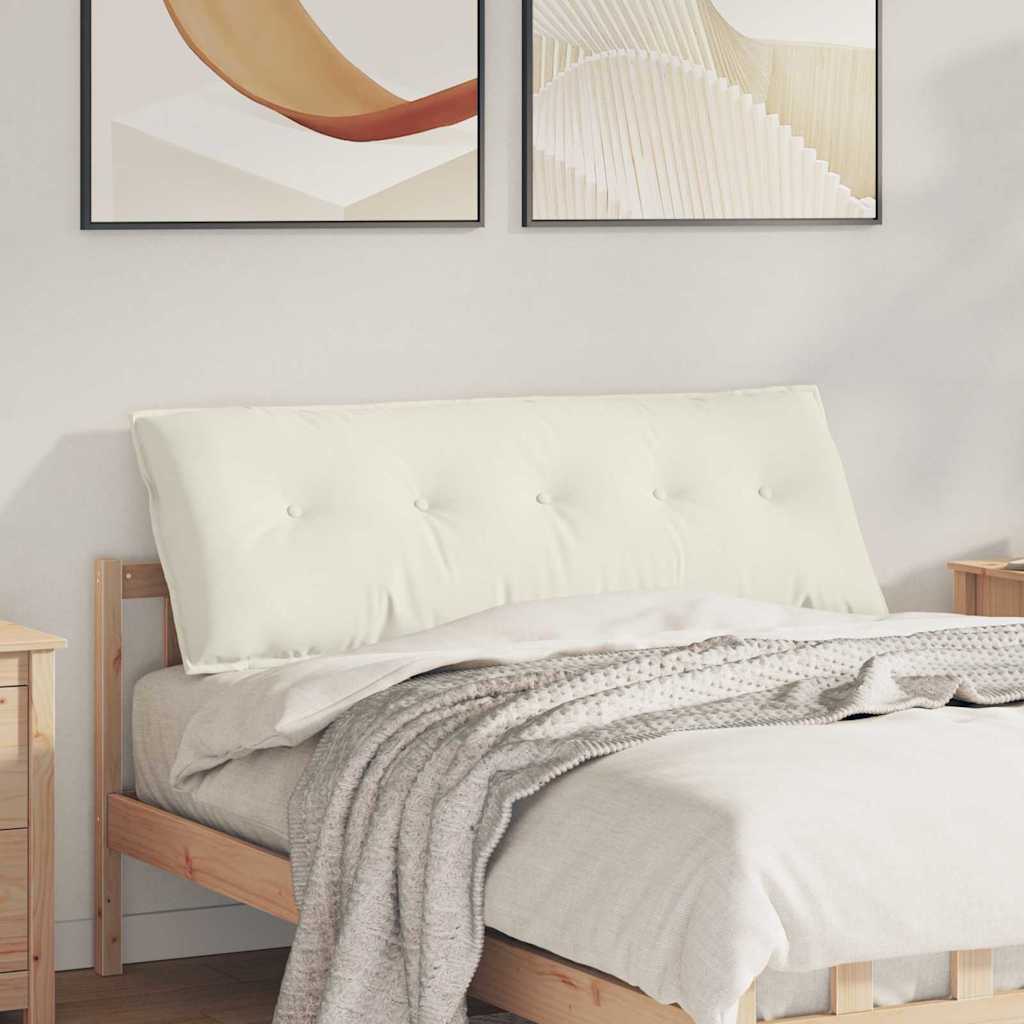 Vidaxl rugkussen crèmekleurig 140 x 50 x 19 cm katoen stof
