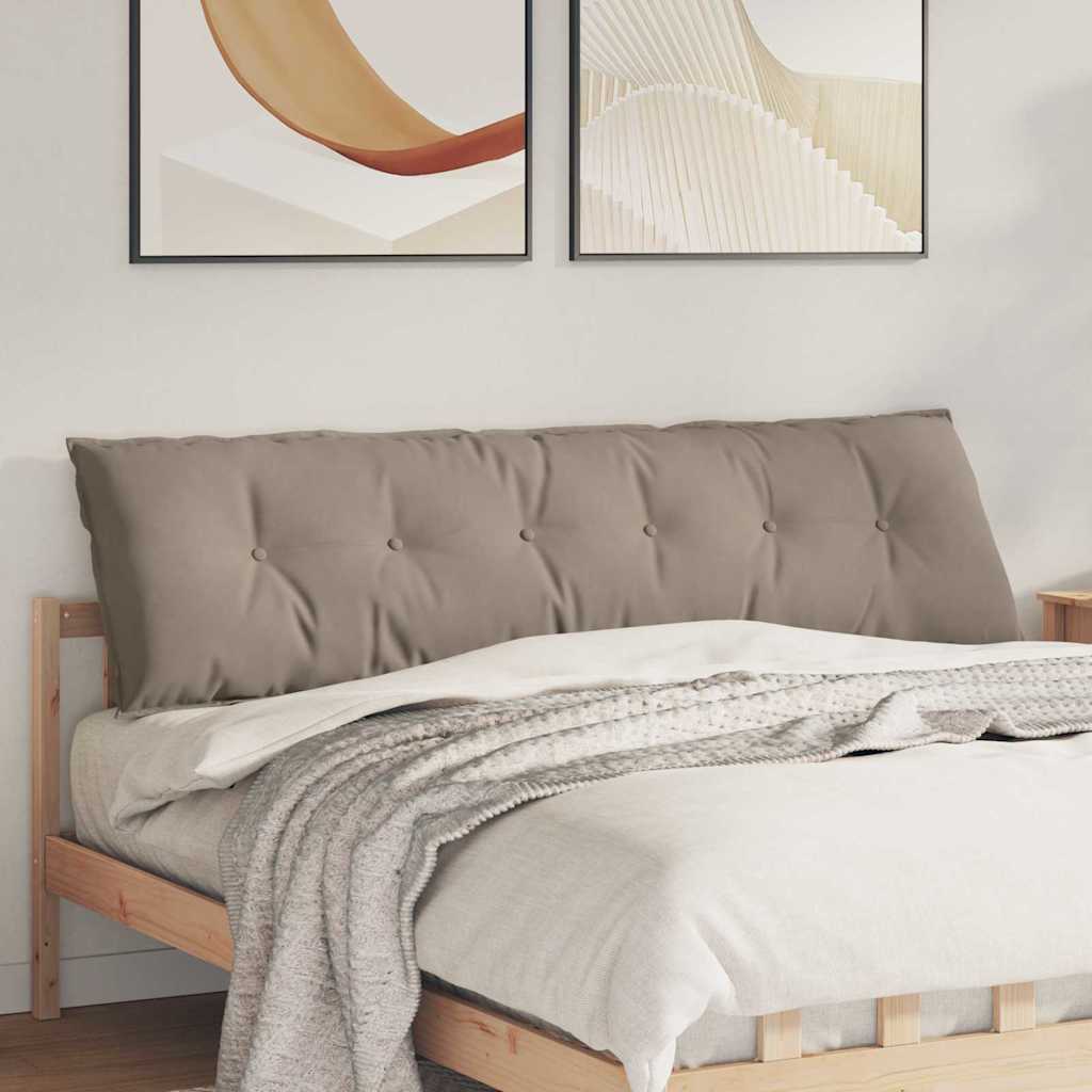 Vidaxl rugkussen taupe 180 x 50 x 19 cm microvezel stof