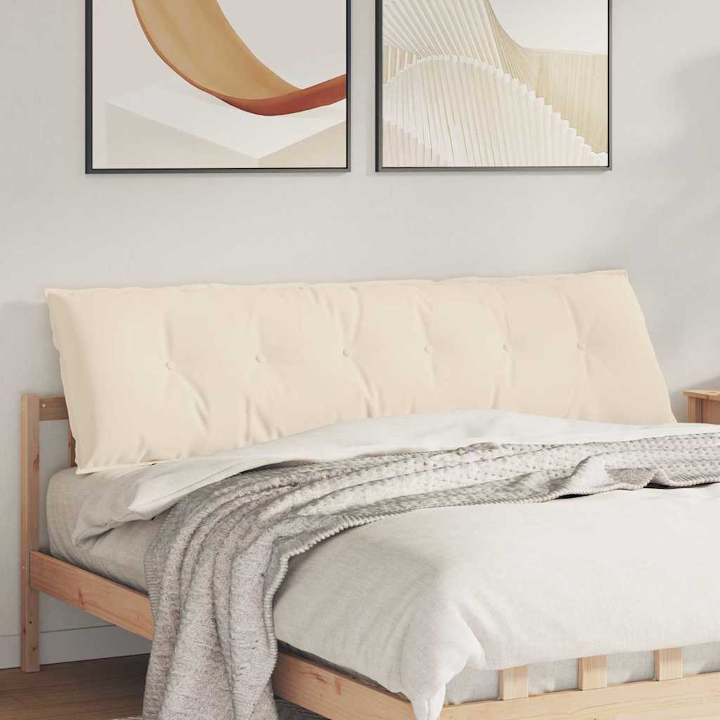 Vidaxl rugkussen beige 180 x 50 x 19 cm microvezel stof