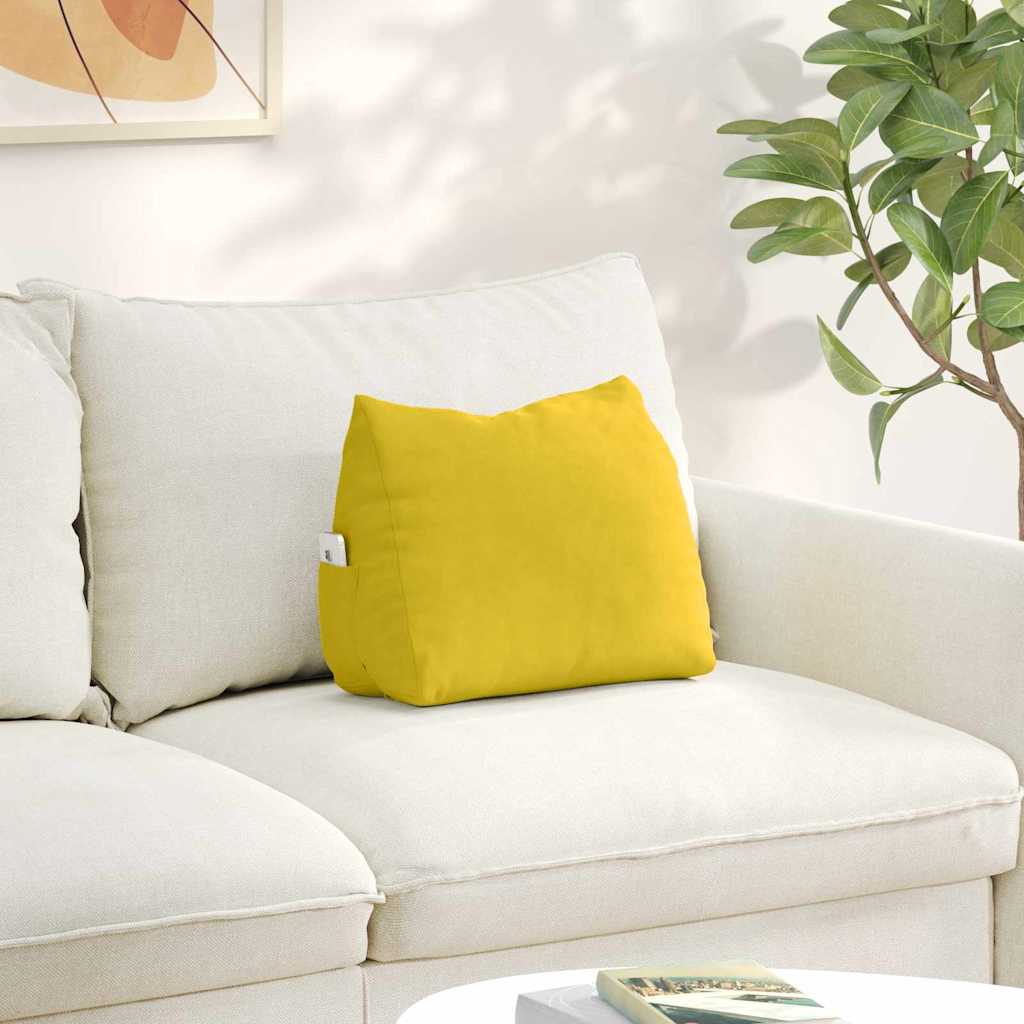 Vidaxl rugkussen geel 45 x 35 x 20 cm katoen stof