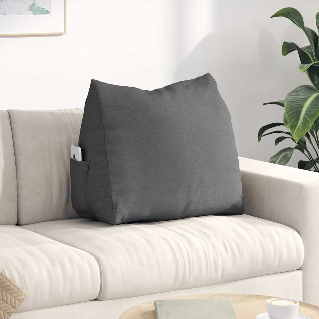 Vidaxl rugkussen donkergrijs 60 x 50 x 20 cm stof
