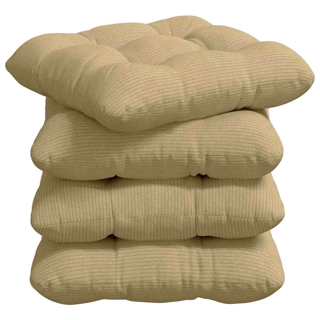 Vidaxl zitkussens 4 pcs grijs groen 40 x 40 cm katoen stof