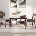 Vidaxl zitkussens 4 st katoen stof blauw 40 x 40 x 6 cm