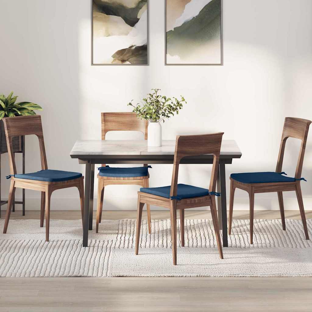 Vidaxl zitkussens 4 pcs blauw 40 x 40 x 3 cm stof