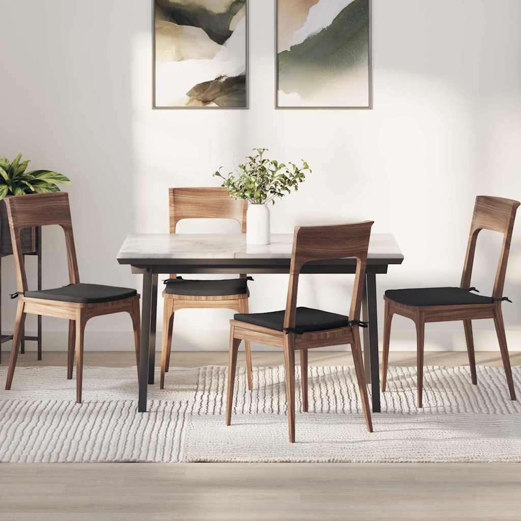 Vidaxl zitkussens 4 st microvezel stof zwart 40 x 40 x 3 cm