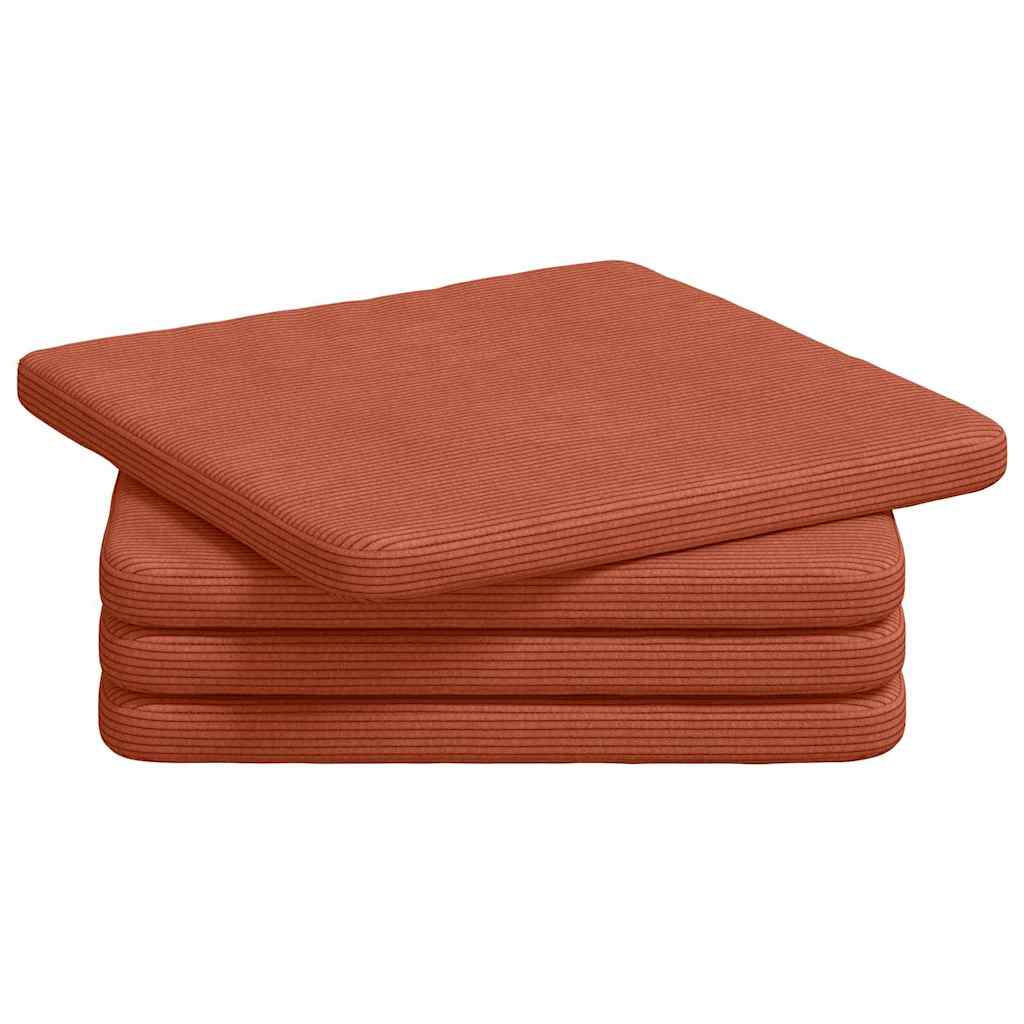 Vidaxl zitkussens 4 st katoen stof rood-oranje 40 x 40 x 3 cm