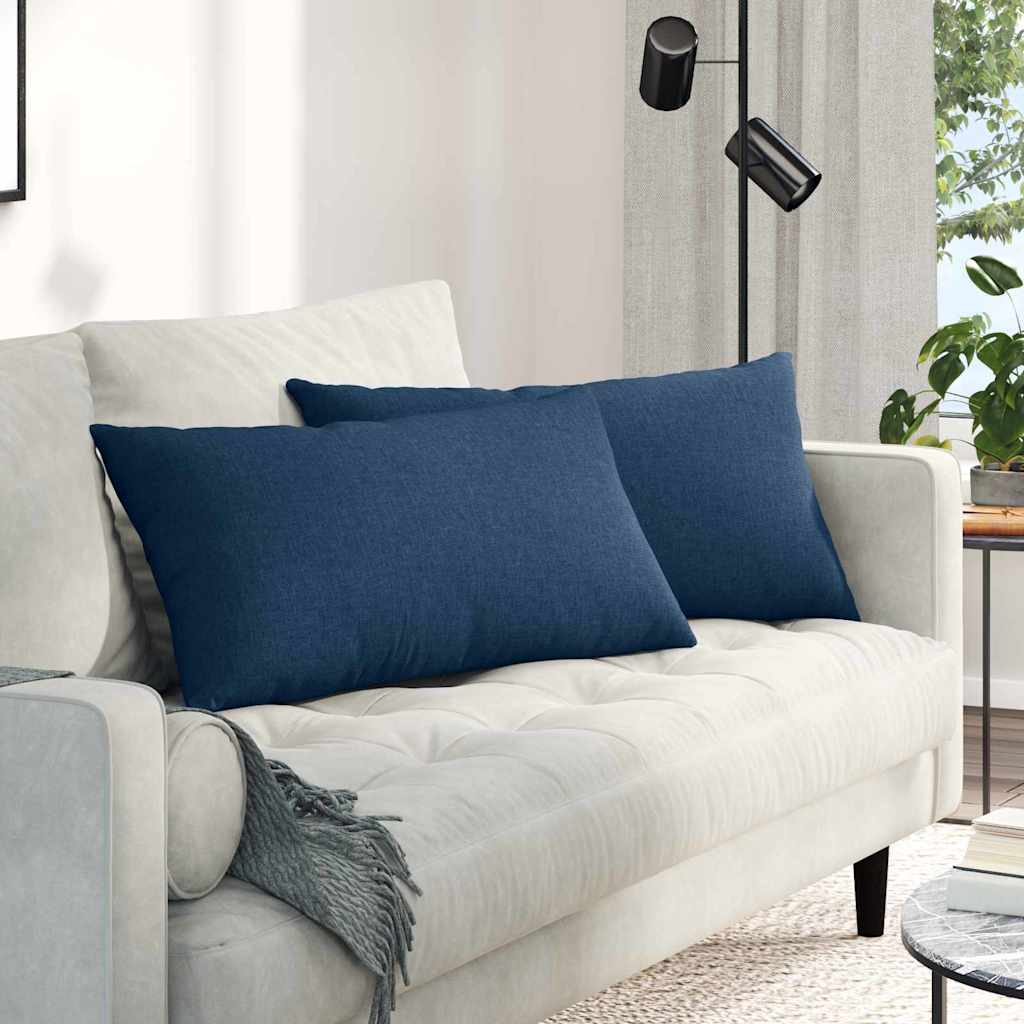 Vidaxl sofa kussens 2 st stof blauw 80 x 40 cm
