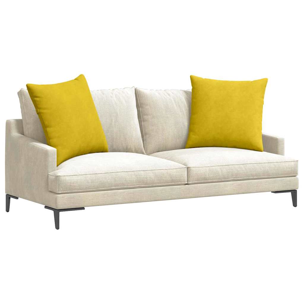 Vidaxl sofa kussens 2 st katoen stof geel 60 x 60 cm