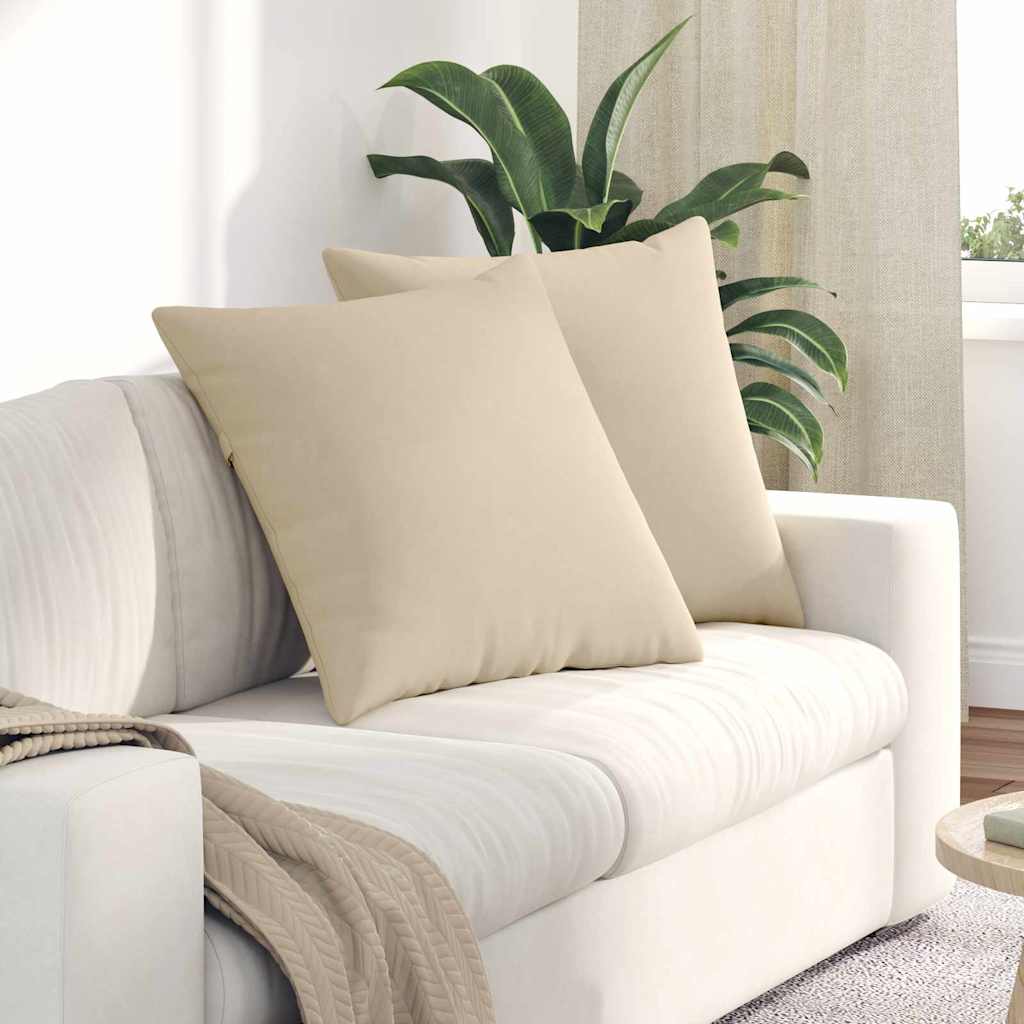Vidaxl sofa kussens 2 st stof crème 60 x 60 cm
