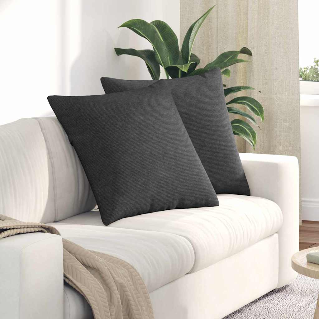 Vidaxl sofa kussens 2 st katoen stof donkergrijs 60 x 60 cm