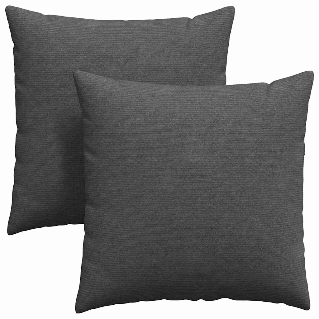 Vidaxl sofa kussens 2 stuks donkergrijs 80 x 80 cm cordstof