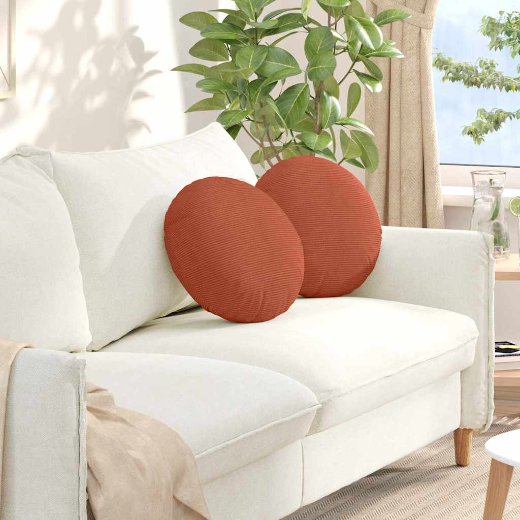 Vidaxl zitkussens 2 pcs rood-oranje ø 40 cm katoen stof