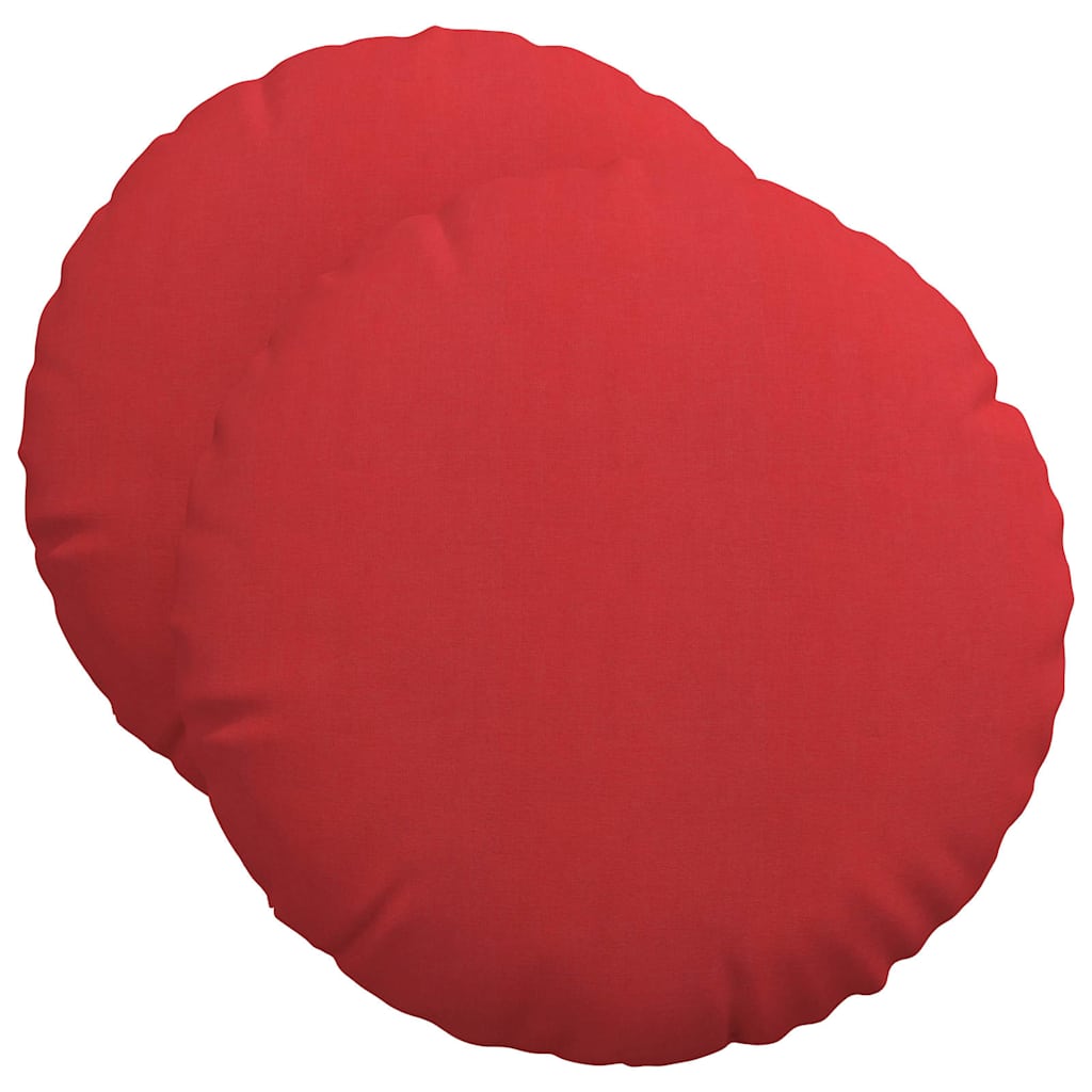 Vidaxl zitkussens 2 st stof rood ø50 x 19 cm