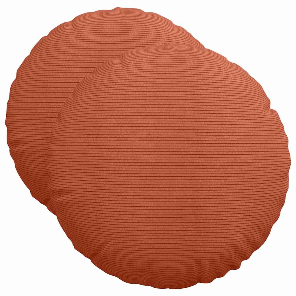 Vidaxl zitkussens 2 st katoen stof rood-oranje ø50 x 19 cm