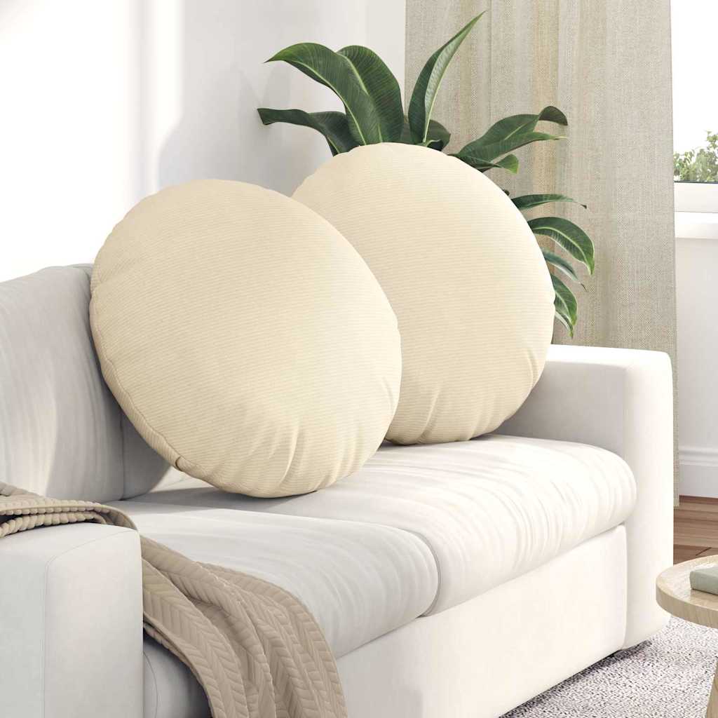Vidaxl zitkussens 2 pcs crème ø 80 cm katoen stof