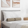 Vidaxl bolster kussens 2 st microvezel stof taupe ø 15 x 40 cm