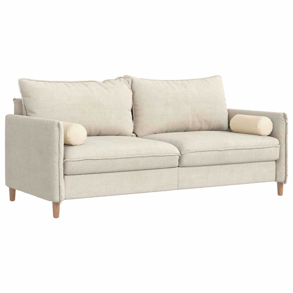 Vidaxl bolster kussens 2 st katoen stof crème dia. 15 x 40 cm