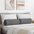 Vidaxl bolster kussens 2 stuks donkergrijs ø 25 x 70 cm stof