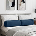 Vidaxl bolster kussens 2 stuks blauw ø 25 x 70 cm stof