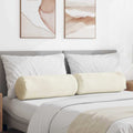 Vidaxl bolster kussens 2 stuks crème ø 25 x 70 cm cordstof
