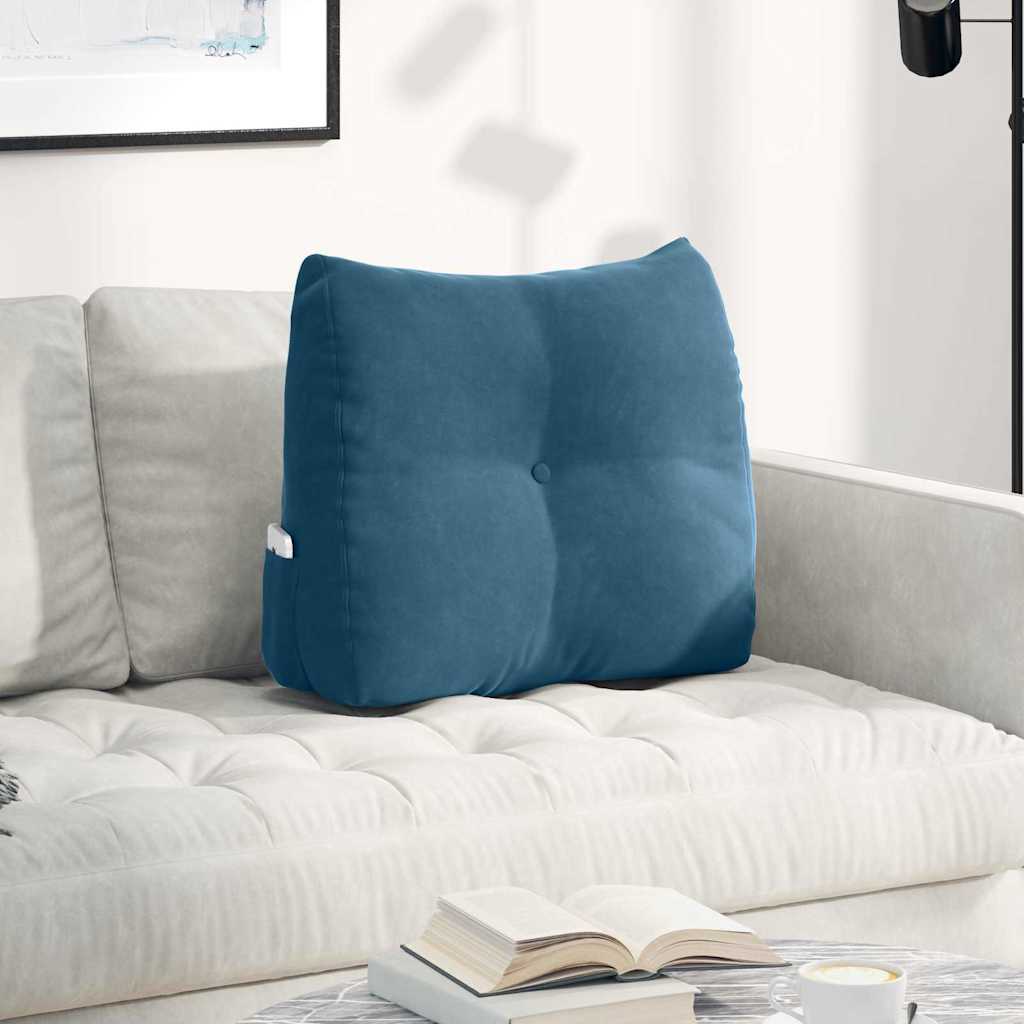 Vidaxl rugkussen blauw 60 x 50 x 24 cm fluweel