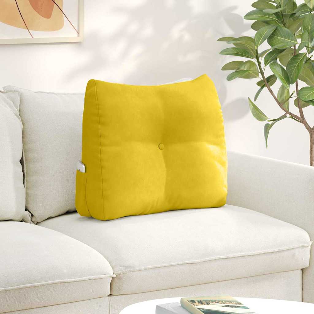 Vidaxl rugkussen geel 60 x 50 x 24 cm fluweel