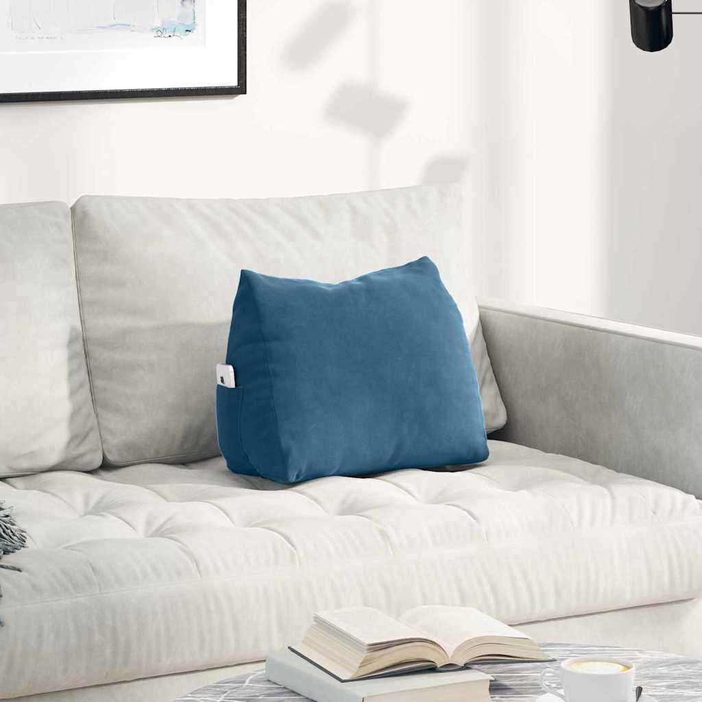 Vidaxl rugkussen blauw 45 x 35 x 20 cm katoen stof