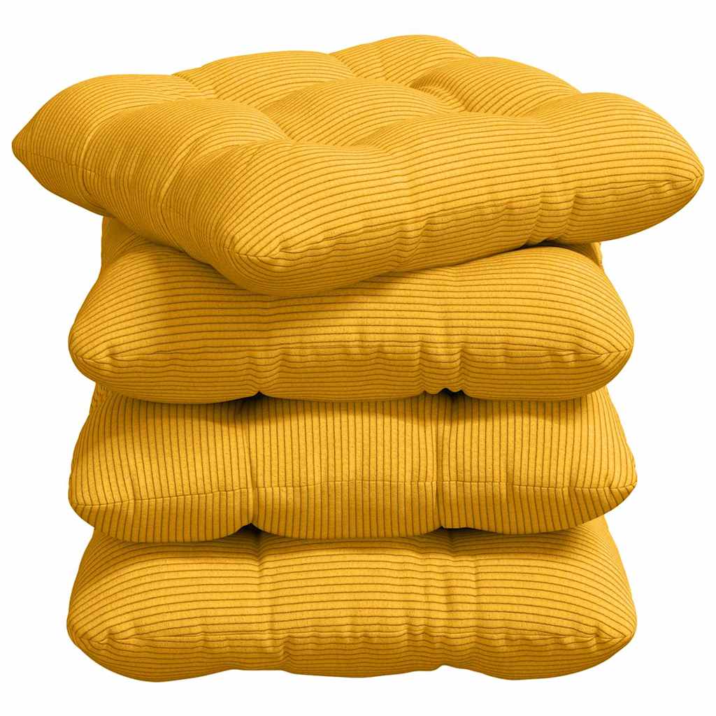 Vidaxl zitkussens 4 pcs lichtgeel 45 x 45 cm katoen stof
