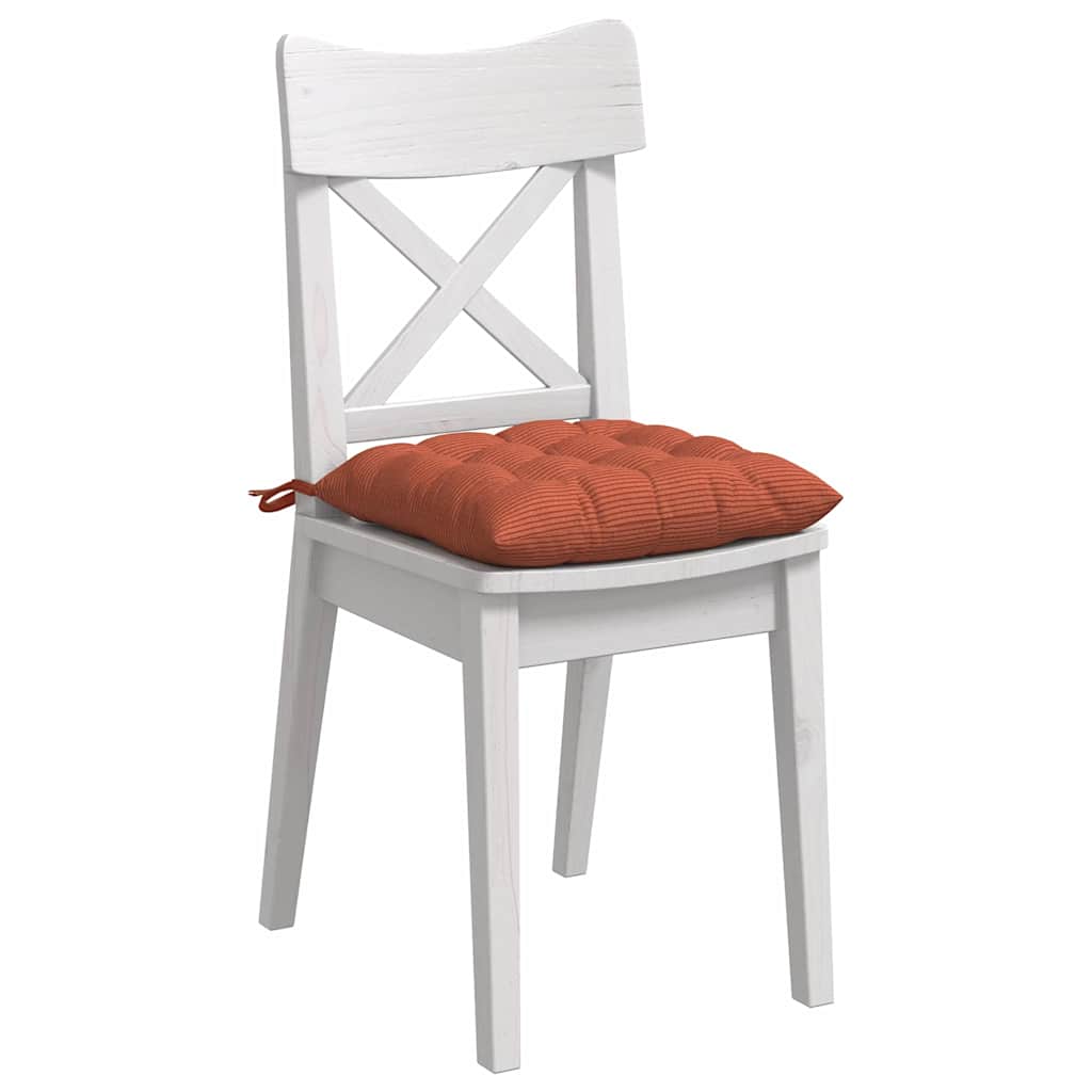 Vidaxl zitkussens 4 st katoen stof rood-oranje 40 x 40 x 6 cm